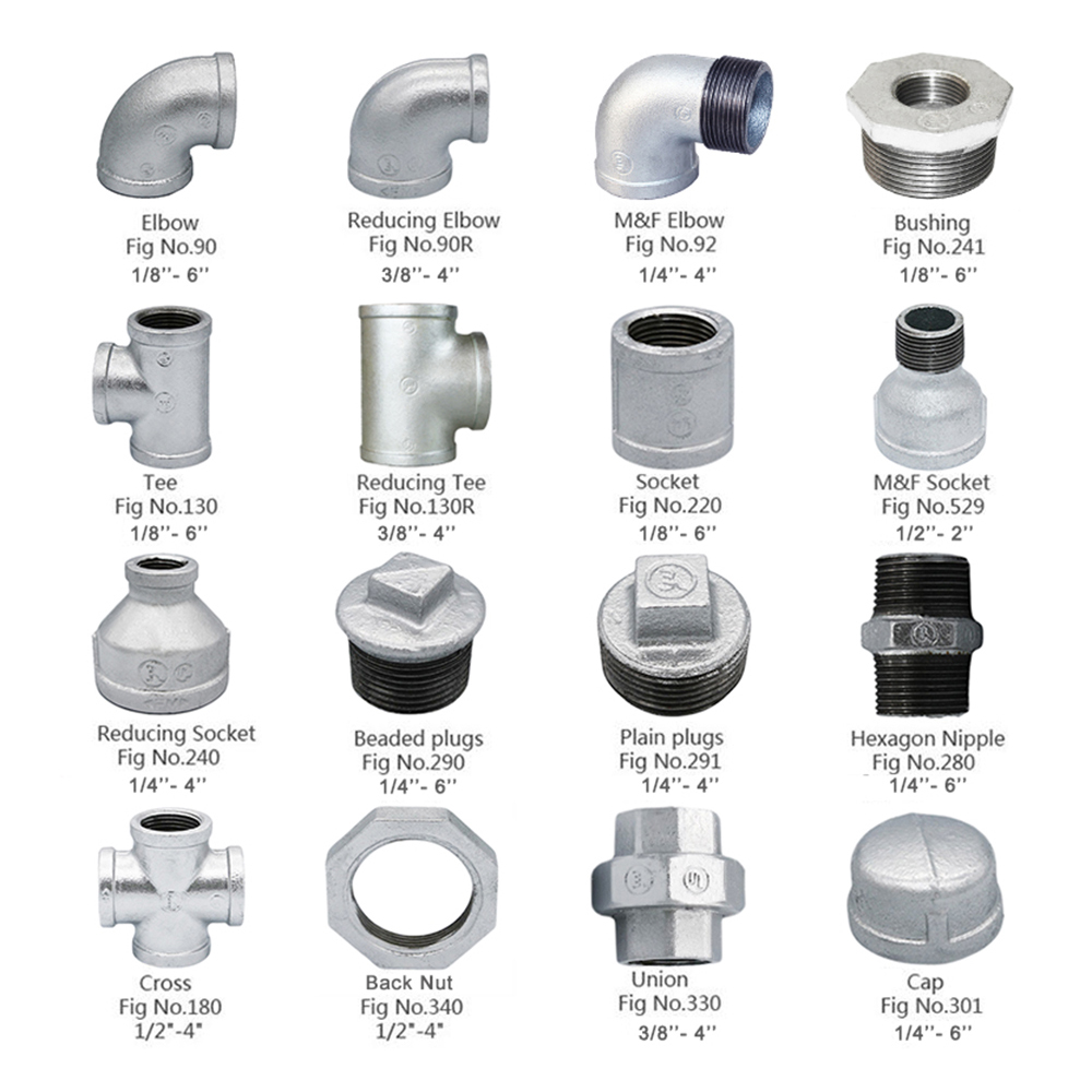 Different sizes of fitting pipe soket